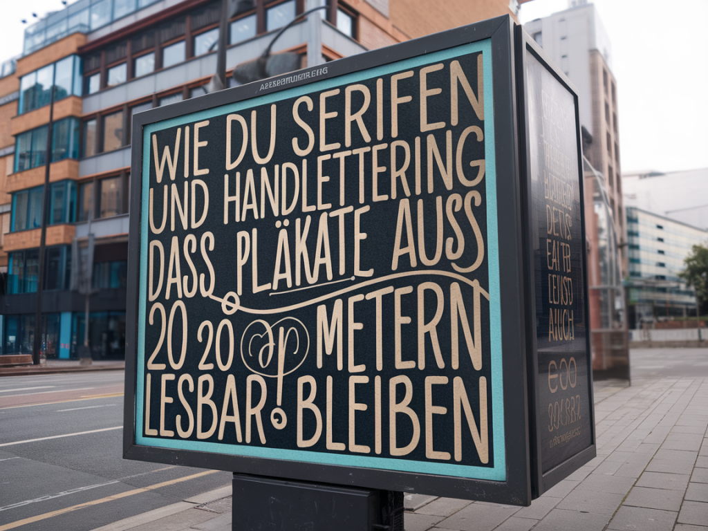 Wie du serifen und handlettering so kombinierst, dass plakate auch aus 20 metern lesbar bleiben