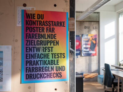 Wie du kontraststarke Poster für farbenblinde Zielgruppen entwirfst: einfache Tests, praktikable Farbregeln und Druckchecks